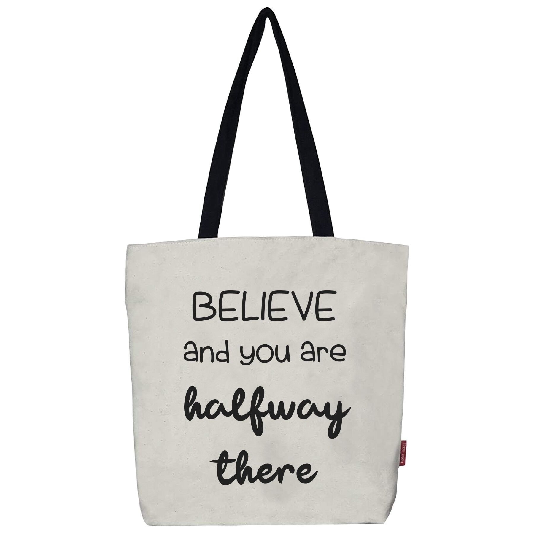 Borsa tote, 100% cotone, modello "Believe".