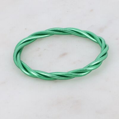 Bracciale rigido buddista attorcigliato taglia XS - Verde