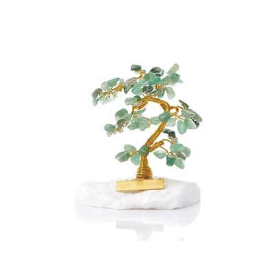 Albero della felicità cm 16-17 con avventurina (95 petali) e marmo greco - QA11