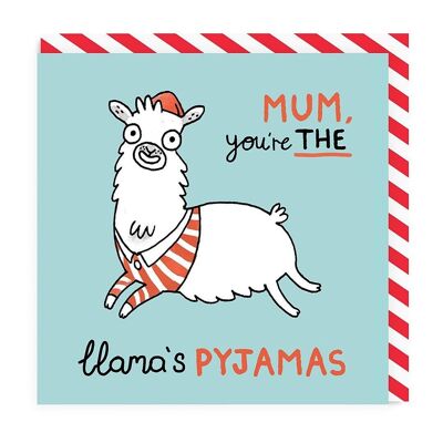 Maman, tu es le pyjama carré du lama Carte de vœux (5102)