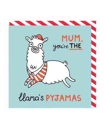 Maman, tu es le pyjama carré du lama Carte de vœux (5102)