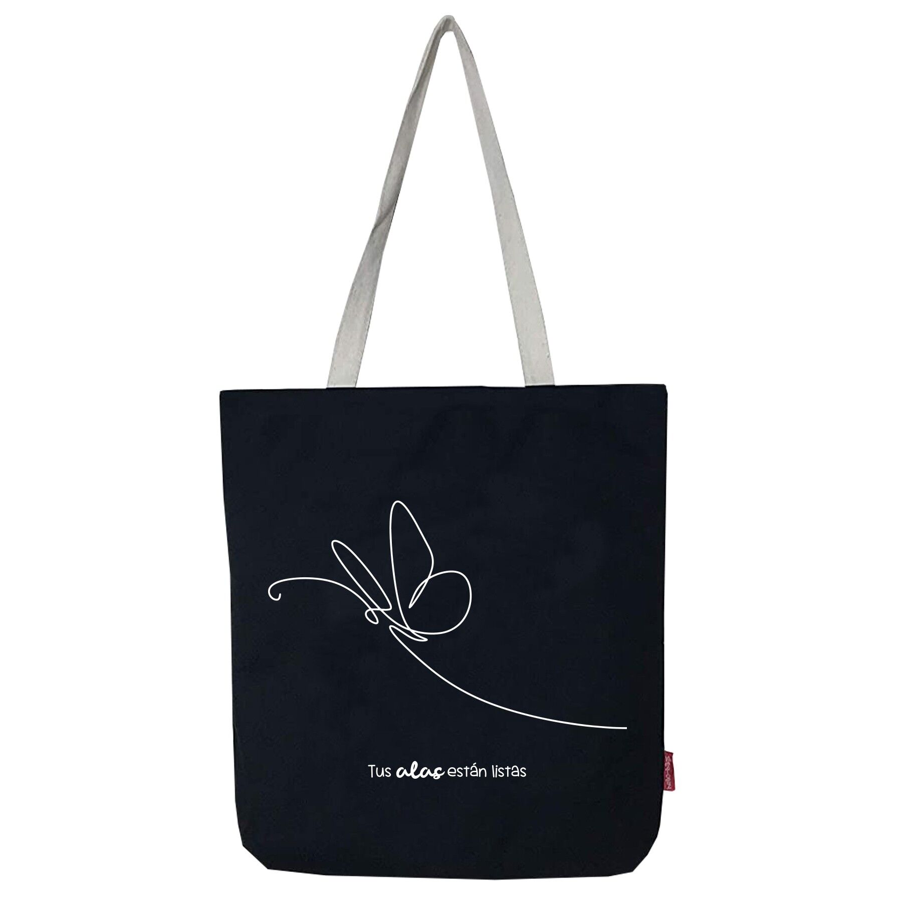 Borsa tote, 100% cotone, modello "Le tue ali".