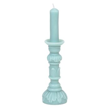 Bougie en forme de chandelier en cire bleu clair 6