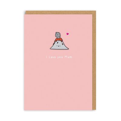 Tarjeta de felicitación con pin esmaltado I Lava You Mum (5113)