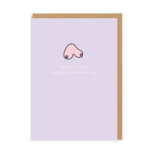 Valentine's You're The Tits Enamel Pin Greeting Card (5053)