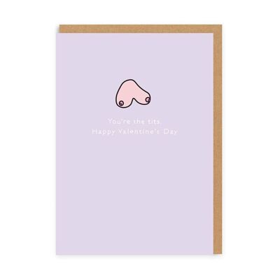 Carte de vœux avec épingle en émail pour la Saint-Valentin, You're The Tits (5053)