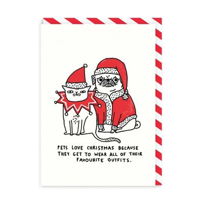 Pets Love Christmas Greeting Card (695)