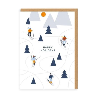 Petite carte de Noël de ski (6686)