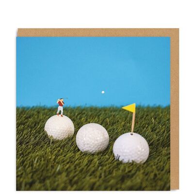 Little Tiny People Golf Square Greeting Card (6633)