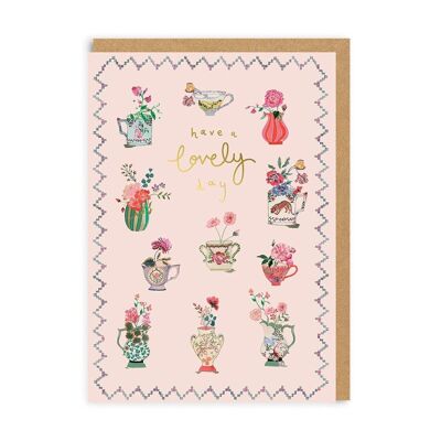Cath Kidston Have a Lovely Day Vases Greeting Card (6441)