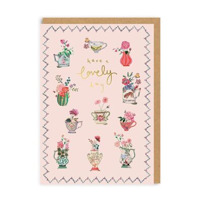 Cath Kidston Have a Lovely Day Carte de vœux avec vases (6441)