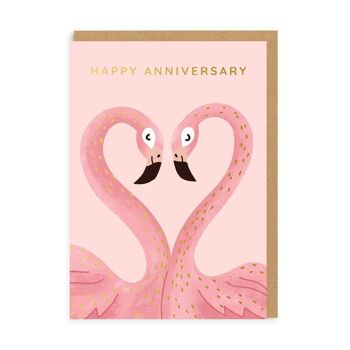 Carte de vœux d'anniversaire flamants roses (6720)