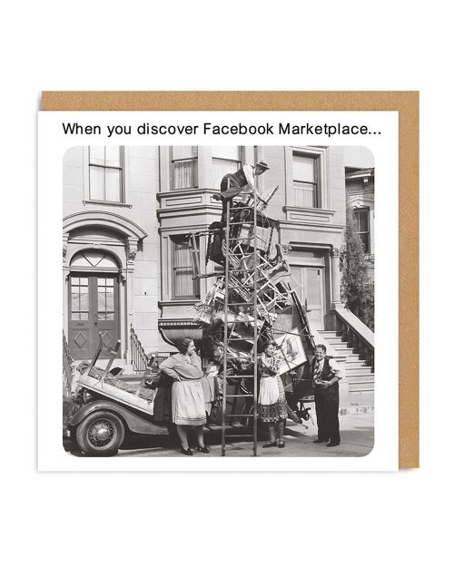 Classic Art Meme Facebook Marketplace Square Greeting Card (6657)