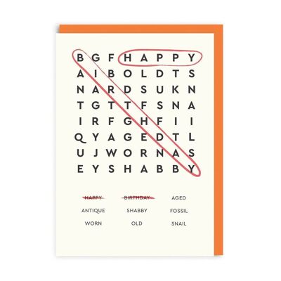 Carte de vœux « Joyeux anniversaire » avec recherche de mots (6649)
