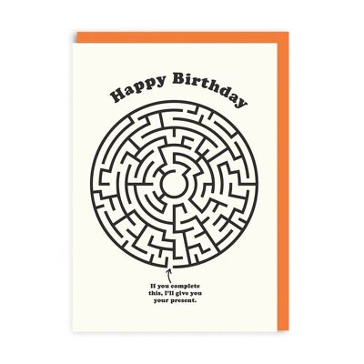 Carte de voeux joyeux anniversaire labyrinthe (6648)