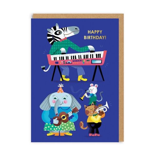 Animal Band Birthday Greeting Card (6659)