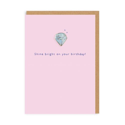 Diamond Enamel Pin Greeting Card (3957)