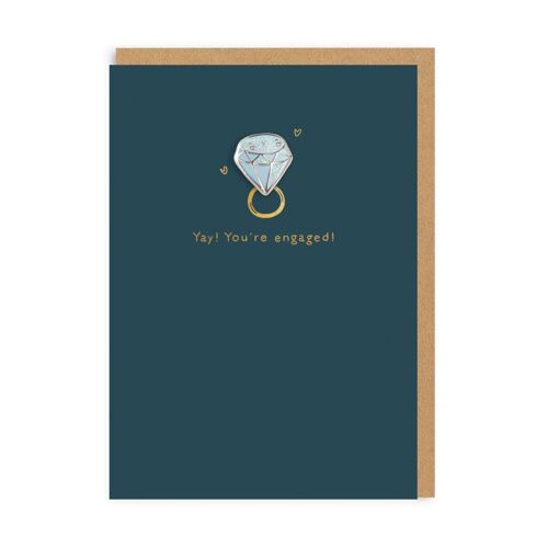 Diamond Engagement Enamel Pin Greeting Card (4076)