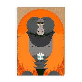 Carte de vœux d’anniversaire orang-outan (5470) 1