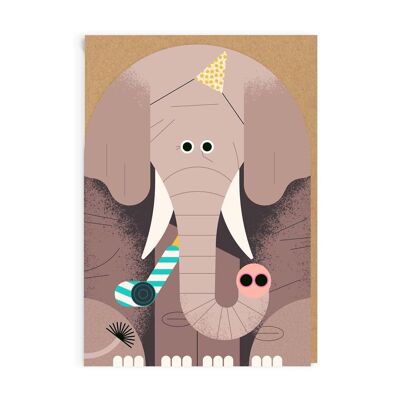 Biglietto d'auguri di compleanno con elefante (5468)
