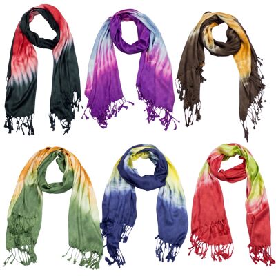 Sunsa winter set of 6 tube scarf loop scarf batik design. Neckerchief/scarf made of viscose