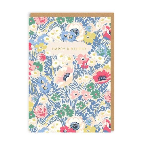 Cath Kidston Happy Birthday (meadow floral) Greeting Card (5485)