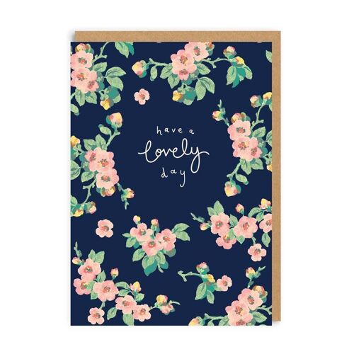 Cath Kidston Have A Lovely Day Navy Floral Greeting Card (5484)