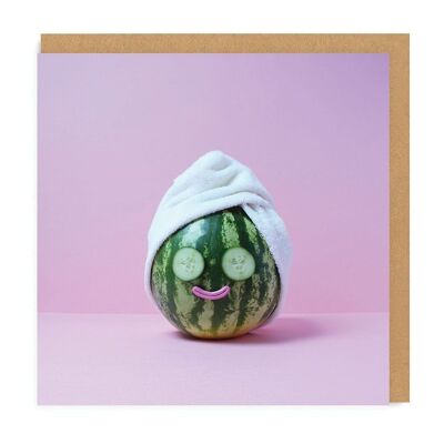 Quadratische Grußkarte „Watermelon Spa“ (5217)