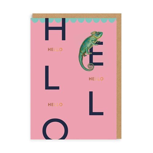 Hello Chameleon Greeting Card (5244)