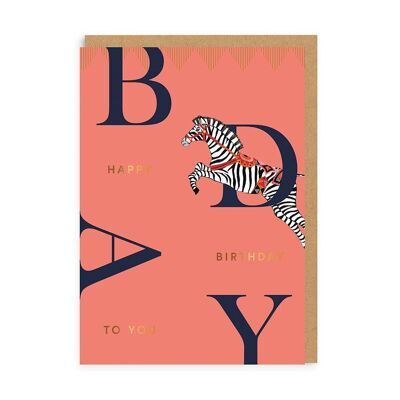 Happy Birthday Zebra Greeting Card (5242)