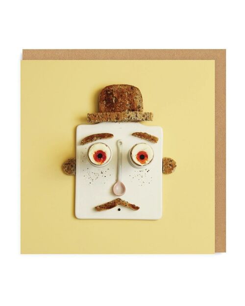 Eggs and Toast Face Square Greeting Card (5235)