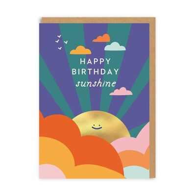 Tarjeta de cumpleaños de sol y nubes (5335)