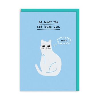 Carte de vœux Au moins le chat t'aime (5176)