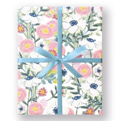 Papel de regalo plano con diseño floral (3630)