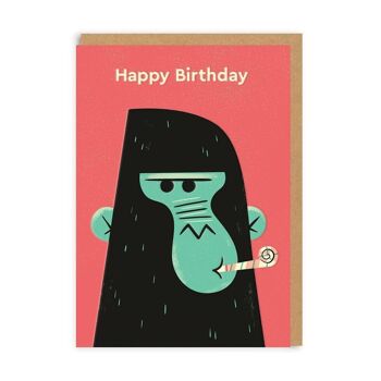 Carte de vœux d'anniversaire gorille (5221)
