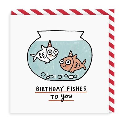Tarjeta de felicitación de cumpleaños con peces para ti (4906)