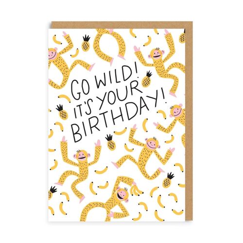 Go Wild Birthday Monkey Greeting Card (4726)