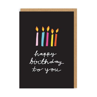 Joyeux anniversaire à vous bougies carte de voeux (4690)