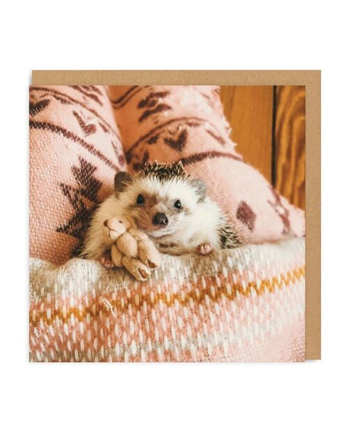 Hedgehog In Bed Square Greeting Card (3755)