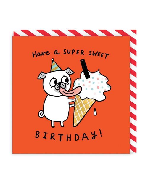 Super Sweet Birthday Square Greeting Card (4295)