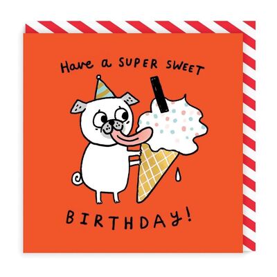 Super Sweet Birthday Square Greeting Card (4295)