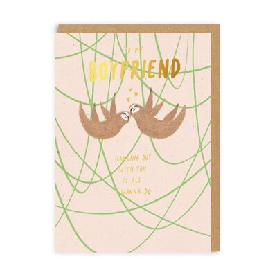 Carte de vœux petit ami paresseux (4562)