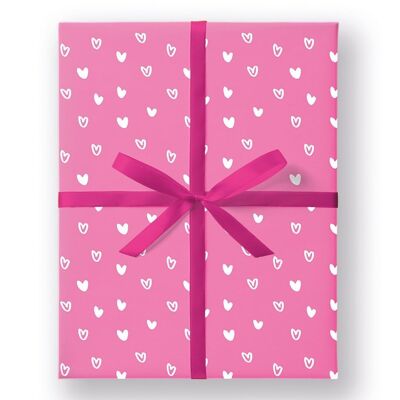 Papel de regalo plano con corazones de neón (379)