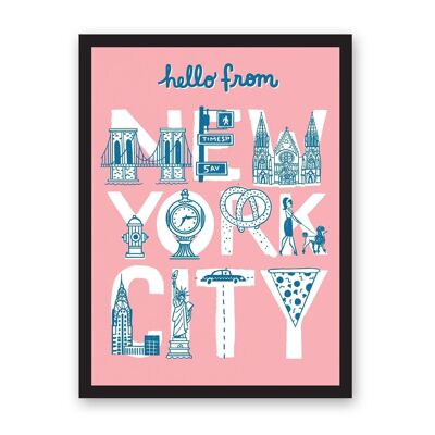 A3 Hello From New York City Riso Print (3315)