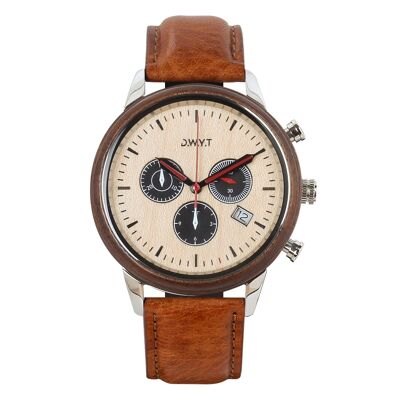 MARCO POLO tobacco brown men's chronograph watch (leather)