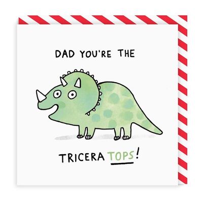 Tarjeta de felicitación cuadrada Papá, eres el Triceratops (3453)