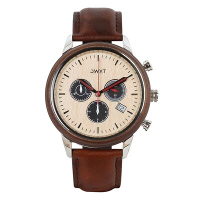 Reloj cronógrafo para hombre MARCO POLO en color marrón senois (cuero)