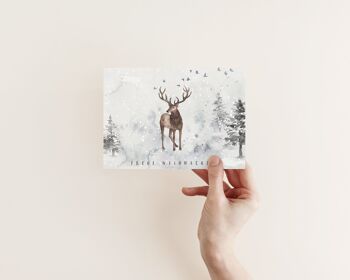 Carte de Noël Joyeux Noël cerf 2