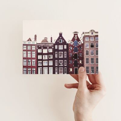 Postcard canal houses Amsterdam