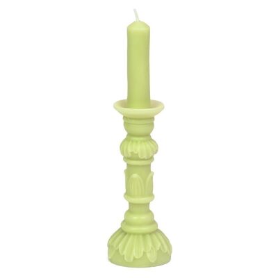 Bougie en forme de chandelier en cire vert citron
